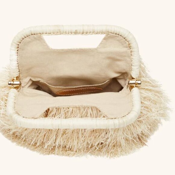 Poolside Raffia Fringe Top-Handle Bg - Picture 2 of 3